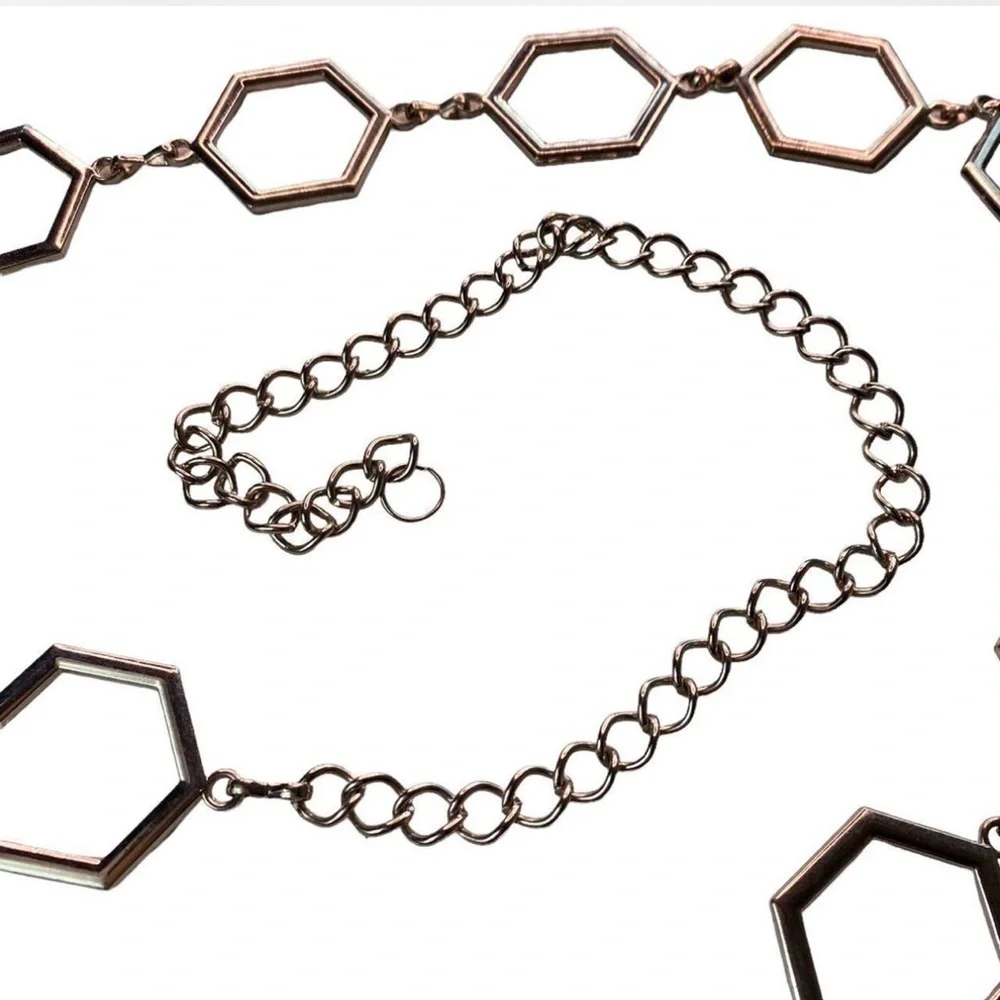 Vintage Silver Hexagon Chain Belt